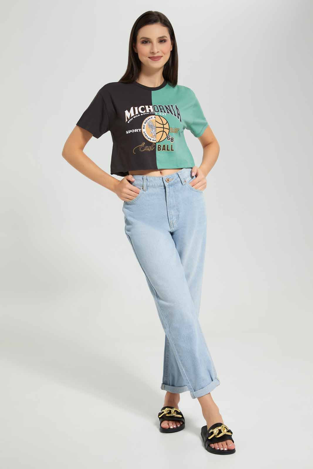 Redtag-Assorted-Oversized-Spliced-T-Shirt-Category:T-Shirts,-Colour:Assorted,-Deals:New-In,-Filter:Women's-Clothing,-New-In-Women-APL,-Non-Sale,-Section:Women,-W22A,-Women-T-Shirts-Women's-