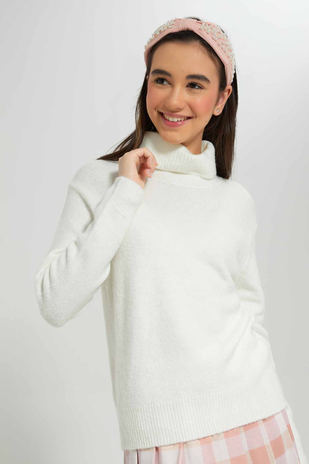 Redtag-Mustard-highneck-sweater-Category:Pullovers,-Colour:Mustard,-Deals:New-In,-Filter:Senior-Girls-(8-to-14-Yrs),-GSR-Pullovers,-New-In-GSR-APL,-Non-Sale,-Section:Girls-(0-to-14Yrs),-VLM,-W22B-Senior-Girls-9 to 14 Years