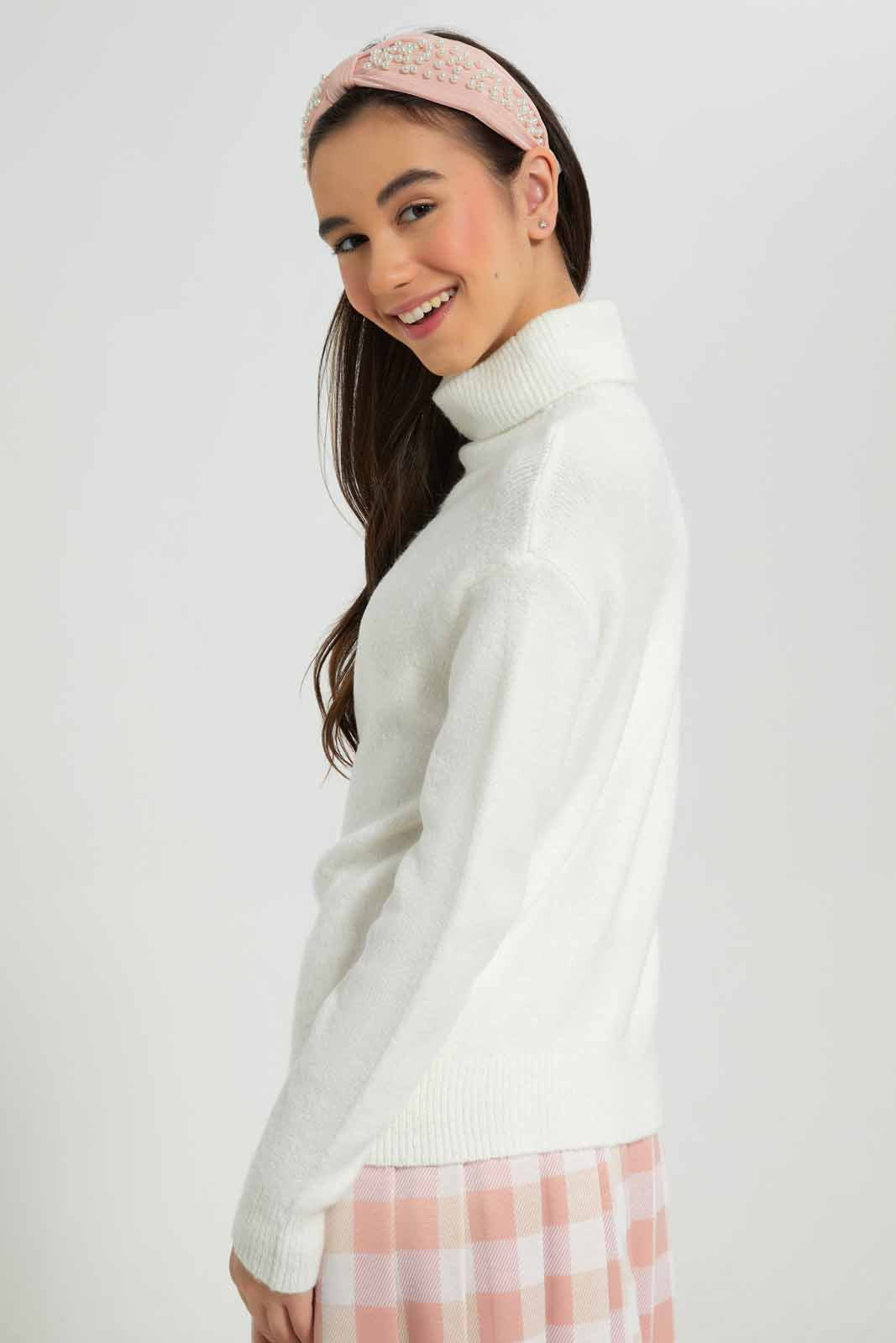 Redtag-Mustard-highneck-sweater-Category:Pullovers,-Colour:Mustard,-Deals:New-In,-Filter:Senior-Girls-(8-to-14-Yrs),-GSR-Pullovers,-New-In-GSR-APL,-Non-Sale,-Section:Girls-(0-to-14Yrs),-VLM,-W22B-Senior-Girls-9 to 14 Years
