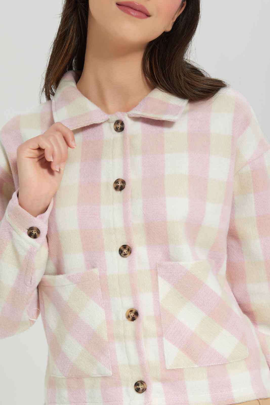 Redtag-Crop-Plaid-Shacket-Category:Jackets,-Colour:Assorted,-Deals:New-In,-Dept:Girls,-Filter:Senior-Girls-(8-to-14-Yrs),-GSR-Jackets,-New-In-GSR-APL,-Non-Sale,-Section:Girls-(0-to-14Yrs),-W22A-Senior-Girls-9 to 14 Years