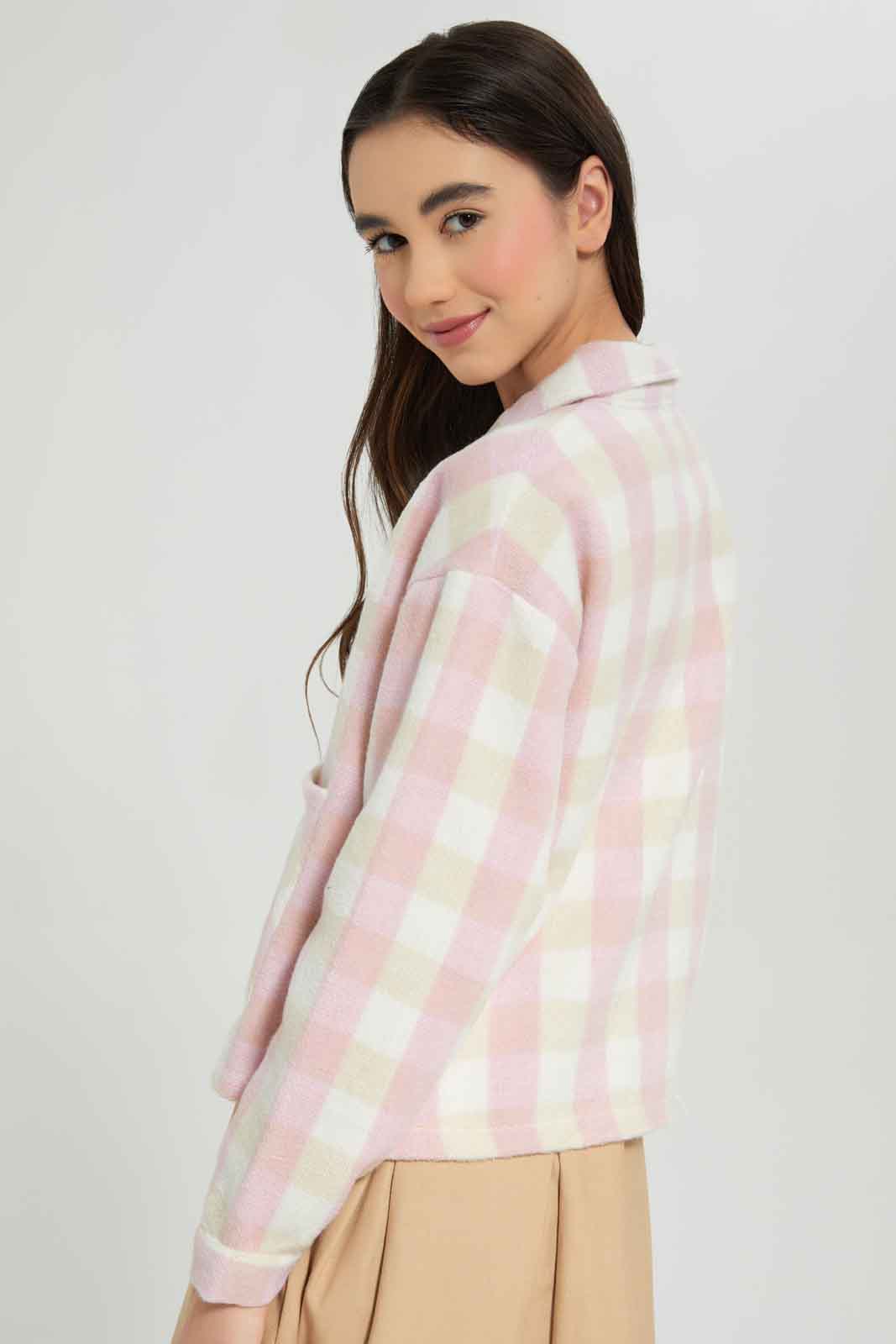 Redtag-Crop-Plaid-Shacket-Category:Jackets,-Colour:Assorted,-Deals:New-In,-Dept:Girls,-Filter:Senior-Girls-(8-to-14-Yrs),-GSR-Jackets,-New-In-GSR-APL,-Non-Sale,-Section:Girls-(0-to-14Yrs),-W22A-Senior-Girls-9 to 14 Years