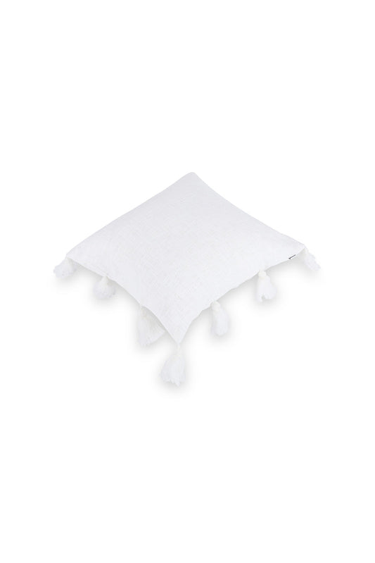 Redtag-Ivory-Textured-Cushions-With-Tassels-Category:Cushions,-Colour:Ivory,-Deals:New-In,-Dept:Home,-Filter:Home-Bedroom,-HMW-BED-Cushions,-New-In-HMW-BED,-Non-Sale,-Section:Homewares,-W22B-Home-Bedroom-