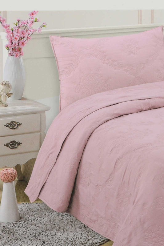Redtag-Pink-2-Pc-Floral-Bedspread-(Single-Size)-Category:Bedspreads,-Colour:Pink,-Deals:New-In,-Dept:Home,-Filter:Home-Bedroom,-HMW-BED-Bedspreads,-New-In-HMW-BED,-Non-Sale,-Section:Homewares,-W22B-Home-Bedroom-