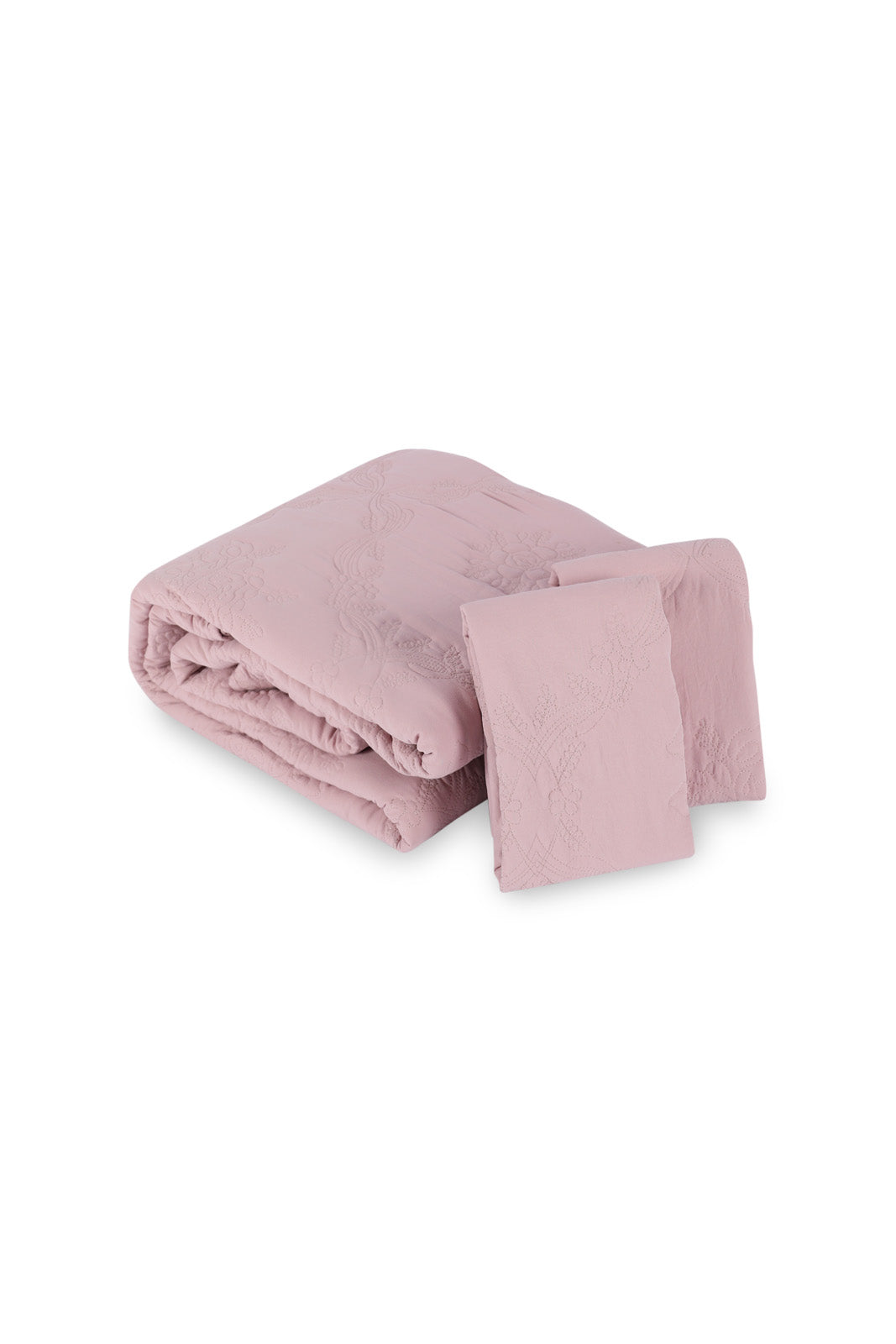 Redtag-Pink-3-Pc-Floral-Bedspread-(Double-Size)-Category:Bedspreads,-Colour:Pink,-Deals:New-In,-Dept:Home,-Filter:Home-Bedroom,-HMW-BED-Bedspreads,-New-In-HMW-BED,-Non-Sale,-Section:Homewares,-W22B-Home-Bedroom-