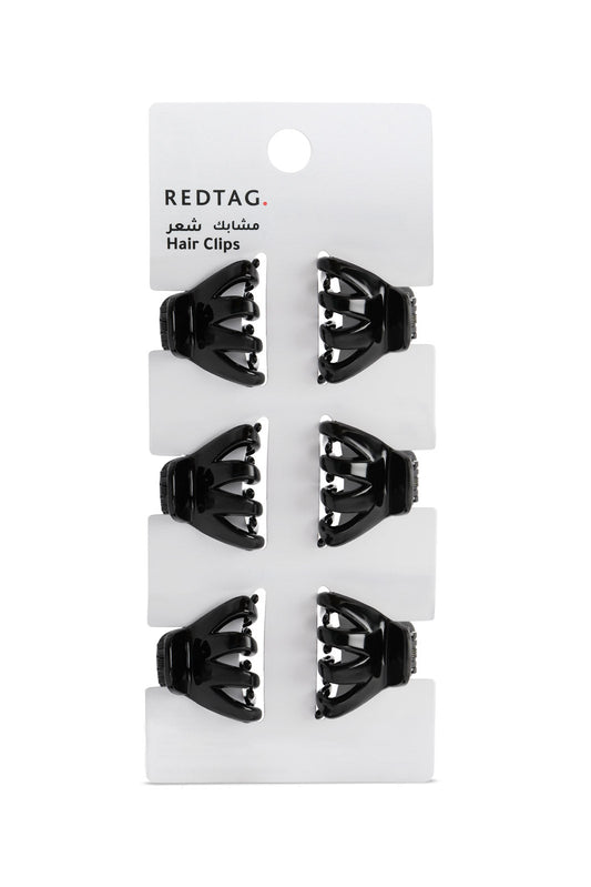 Redtag-Black-Hair-Clutchers-6Pcs-Set-365,-Category:Hair-Accessories,-Colour:Black,-Filter:Travel-Accessories,-IMP-Hair-Accessories,-New-In,-New-In-IMP-ACC,-Non-Sale,-Section:Homewares-Check-