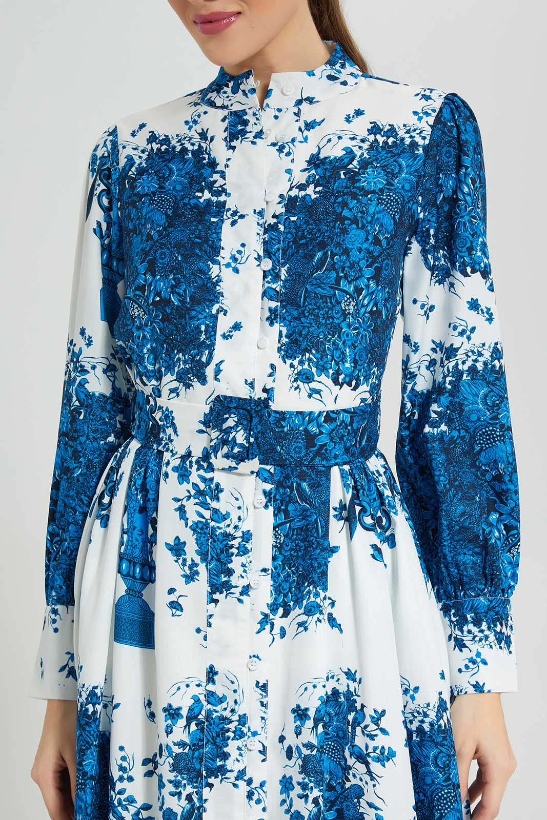 Redtag-Royal-Blue-Printed-Long-Dress-Category:Dresses,-Colour:Blue,-Deals:New-In,-Filter:Women's-Clothing,-LDC,-LDC-Dresses,-New-In-LDC-APL,-Non-Sale,-Section:Women,-W22B-Women's-