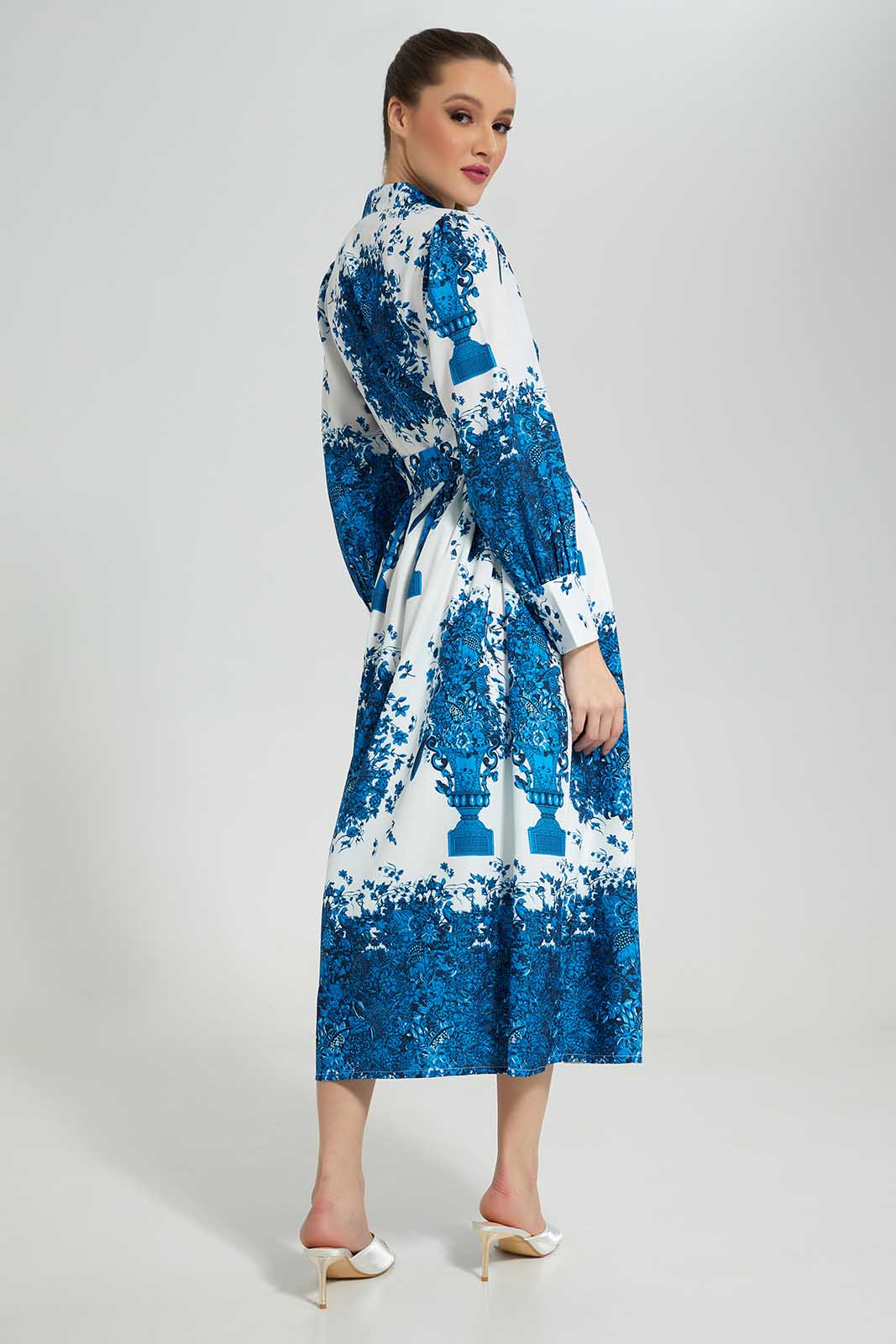 Redtag-Royal-Blue-Printed-Long-Dress-Category:Dresses,-Colour:Blue,-Deals:New-In,-Filter:Women's-Clothing,-LDC,-LDC-Dresses,-New-In-LDC-APL,-Non-Sale,-Section:Women,-W22B-Women's-