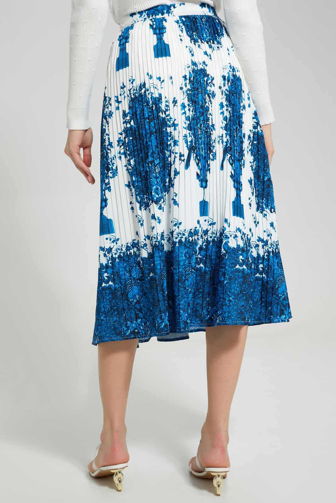 Redtag-Royal-Blue-Printed-Pleated-Skirt-Category:Skirts,-Colour:Blue,-Deals:New-In,-Dept:Ladieswear,-Filter:Women's-Clothing,-LDC,-LDC-Skirts,-New-In-LDC-APL,-Non-Sale,-Section:Women,-W22B-Women's-