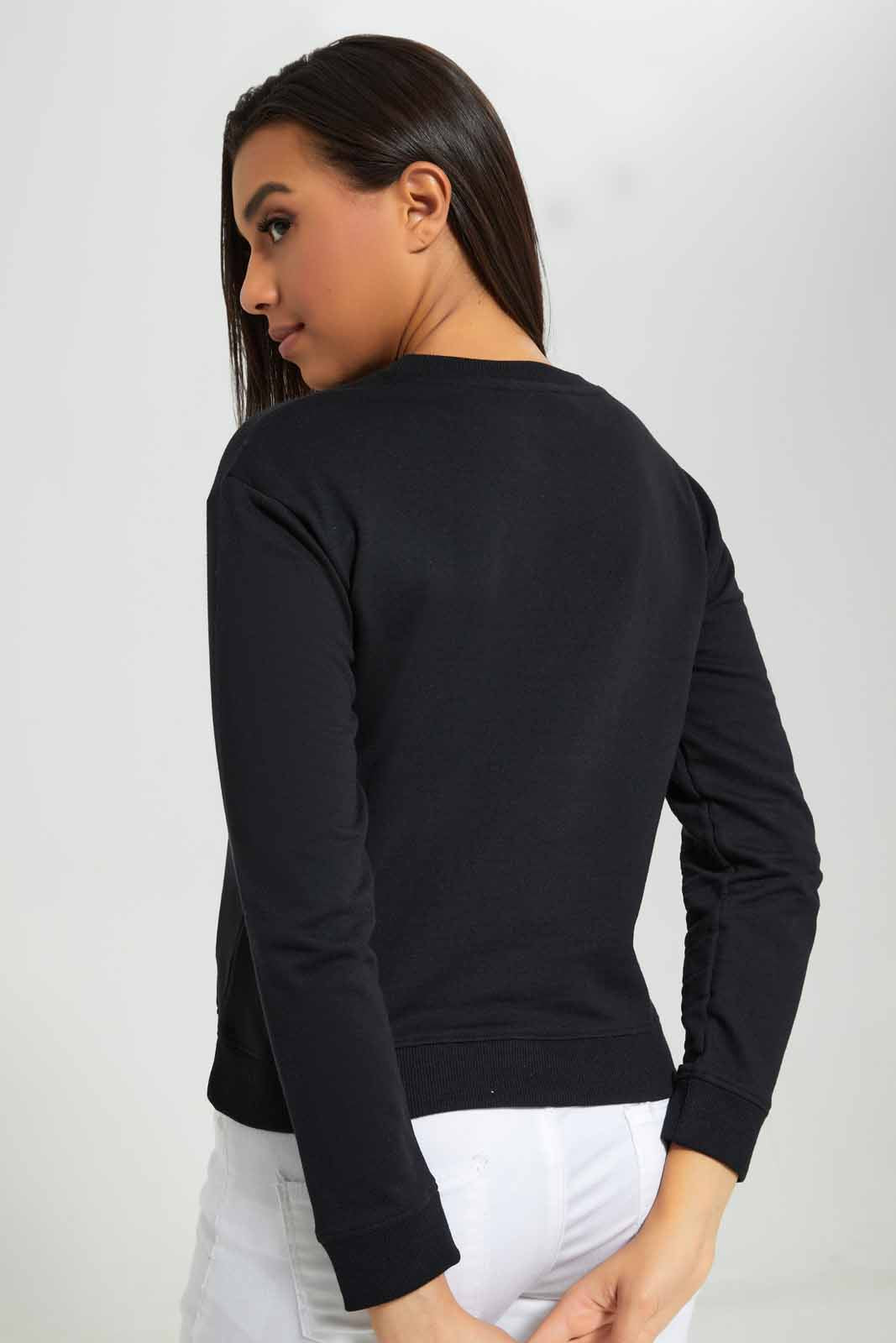 Redtag-Black-Sweatshirt-With-Placement-Print-Category:Sweatshirts,-Colour:Black,-Deals:New-In,-Filter:Women's-Clothing,-New-In-Women-APL,-Non-Sale,-Section:Women,-TBL,-W22A,-Women-Sweatshirts-Women's-