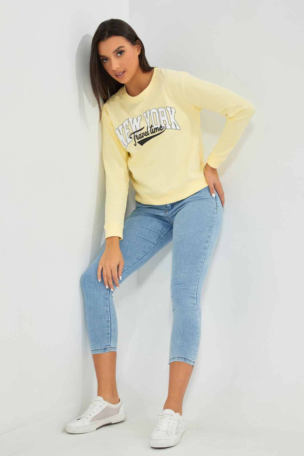 Redtag-Mustard-Sweatshirt-With-Placement-Print-Category:Sweatshirts,-Colour:Mustard,-Deals:New-In,-Filter:Women's-Clothing,-New-In-Women-APL,-Non-Sale,-Section:Women,-TBL,-W22A,-Women-Sweatshirts-Women's-