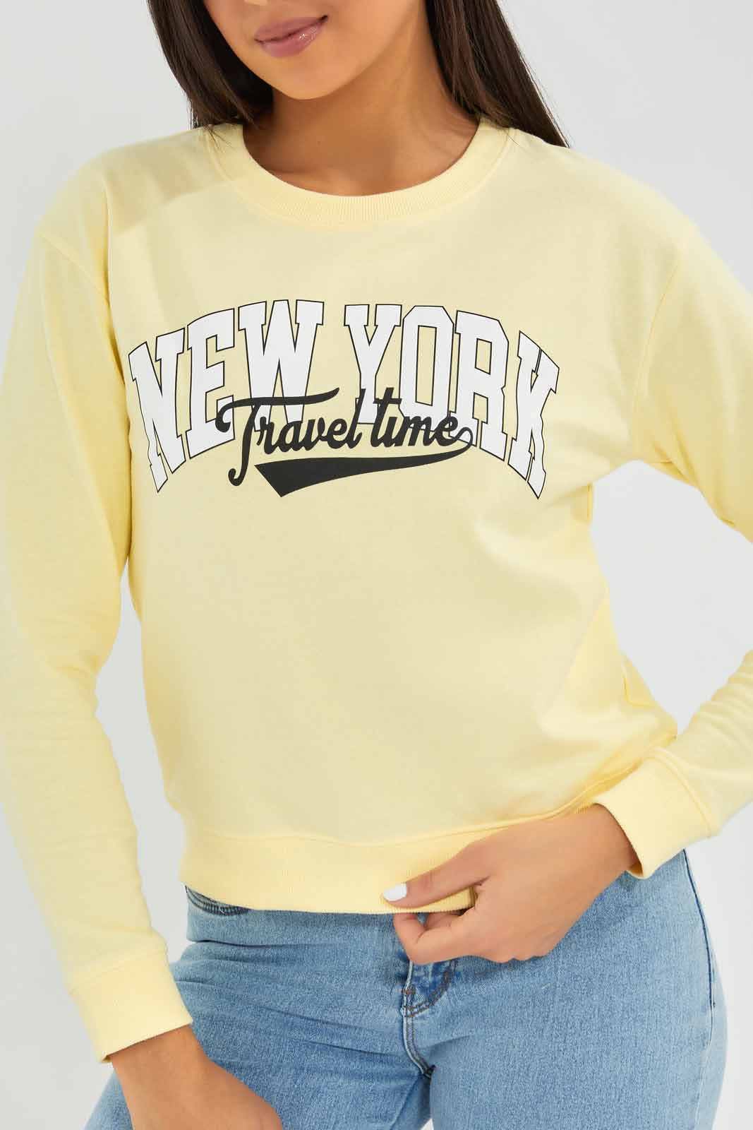 Redtag-Mustard-Sweatshirt-With-Placement-Print-Category:Sweatshirts,-Colour:Mustard,-Deals:New-In,-Filter:Women's-Clothing,-New-In-Women-APL,-Non-Sale,-Section:Women,-TBL,-W22A,-Women-Sweatshirts-Women's-