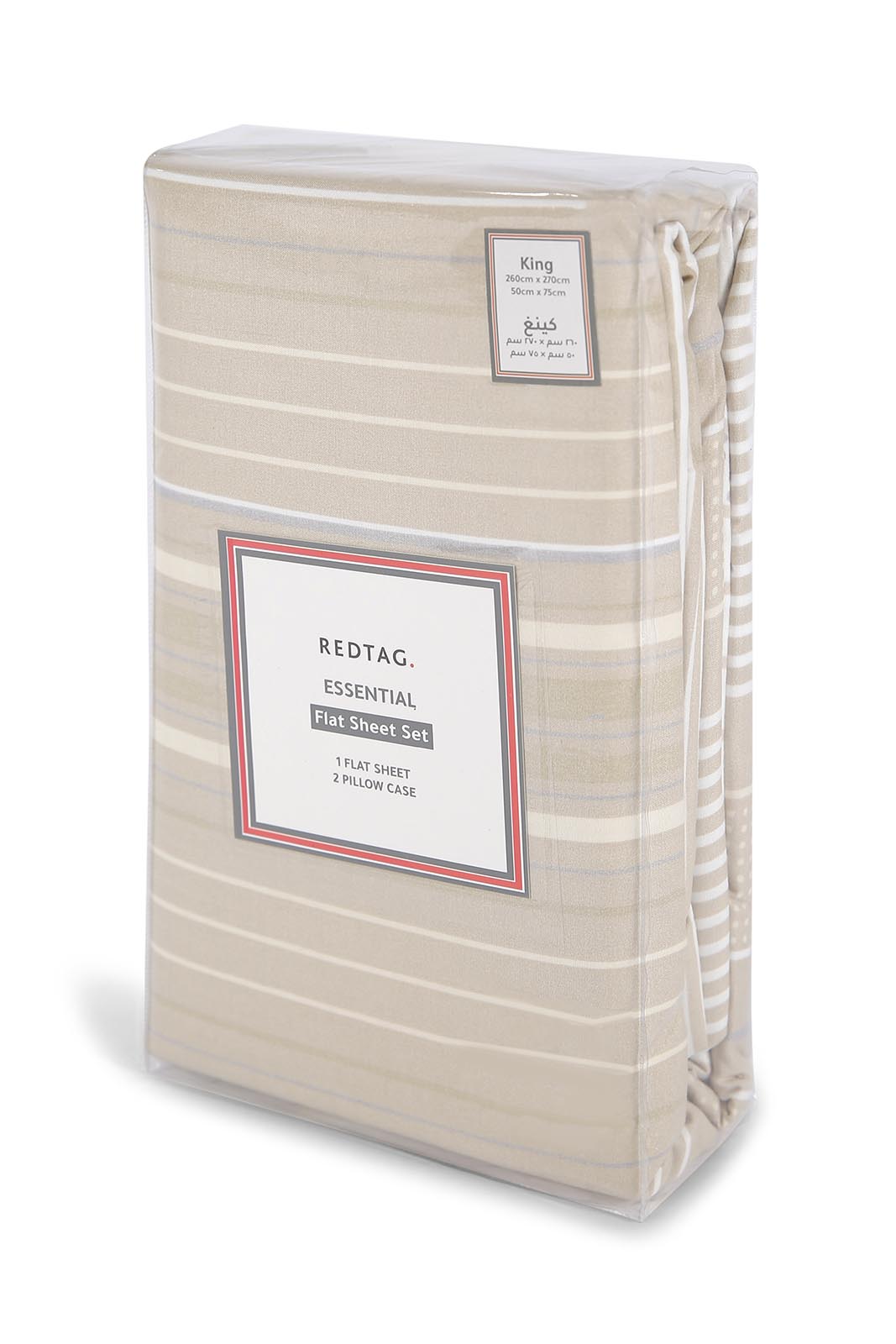 Redtag-Beige-Striped-Flat-Sheet-(King-Size)-365,-Category:Flat-Sheets,-Colour:Beige,-Deals:New-In,-Dept:Home,-Filter:Home-Bedroom,-HMW-BED-Flat-Sheets,-New-In-HMW-BED,-Non-Sale,-Section:Homewares-Home-Bedroom-