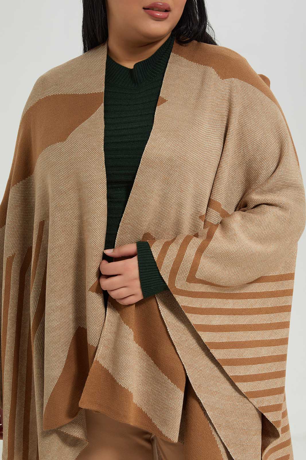 Redtag-Check-Poncho-Category:Cardigans,-Colour:Assorted,-Deals:New-In,-Filter:Women's-Clothing,-LDP-Cardigans,-New-In-LDP-APL,-Non-Sale,-Section:Women,-W22B-Women's-