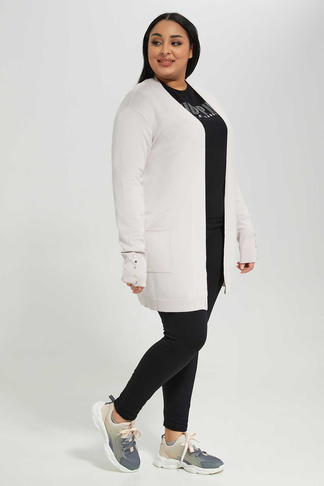 Redtag-Longline-cardigan-with-front-pockets-&-gold-buttons-at-cuff-Category:Cardigans,-Colour:Beige,-Deals:New-In,-Filter:Women's-Clothing,-LDP-Cardigans,-New-In-LDP-APL,-Non-Sale,-Section:Women,-W22B-Women's-