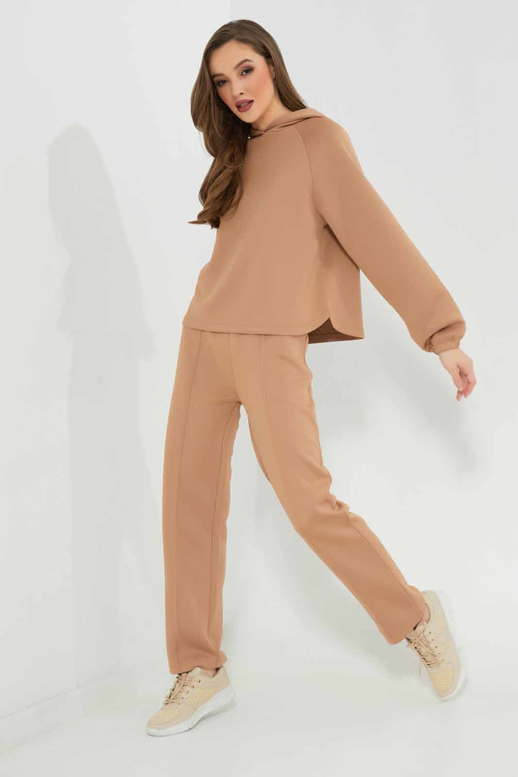 Redtag-Sand-Oversized-Sweatshirt-Hoodie-Category:Sweatshirts,-Colour:Sand,-Deals:New-In,-Filter:Women's-Clothing,-LDC,-LDC-Sweatshirts,-New-In-LDC-APL,-Non-Sale,-Section:Women,-W22B-Women's-