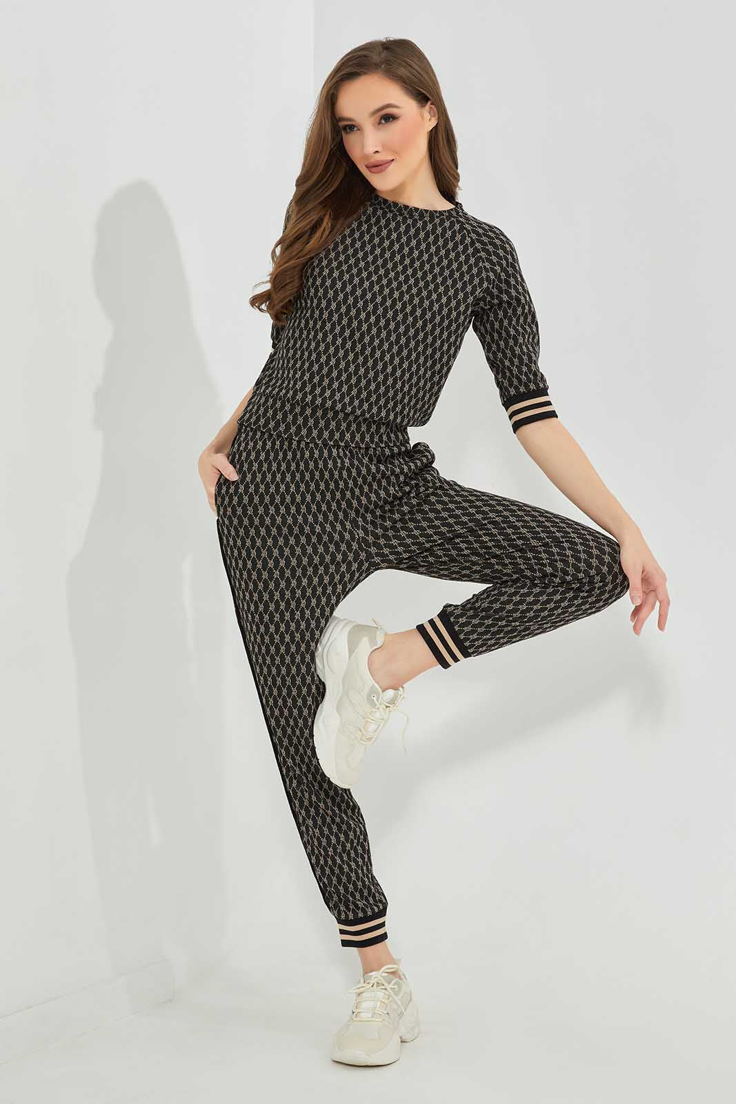 Redtag-Black-Jacquard-Jogger-Pants-Category:Trousers,-Colour:Black,-Deals:New-In,-Filter:Women's-Clothing,-LDC,-LDC-Trousers,-New-In-LDC-APL,-Non-Sale,-Section:Women,-W22B-Women's-