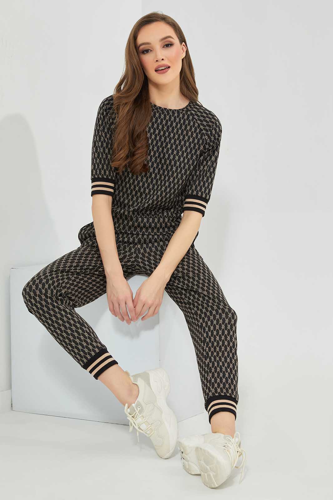 Redtag-Black-Jacquard-Jogger-Pants-Category:Trousers,-Colour:Black,-Deals:New-In,-Filter:Women's-Clothing,-LDC,-LDC-Trousers,-New-In-LDC-APL,-Non-Sale,-Section:Women,-W22B-Women's-