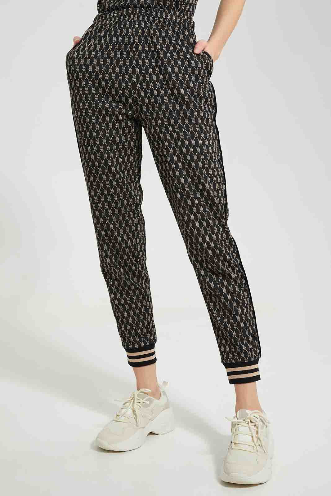 Redtag-Black-Jacquard-Jogger-Pants-Category:Trousers,-Colour:Black,-Deals:New-In,-Filter:Women's-Clothing,-LDC,-LDC-Trousers,-New-In-LDC-APL,-Non-Sale,-Section:Women,-W22B-Women's-