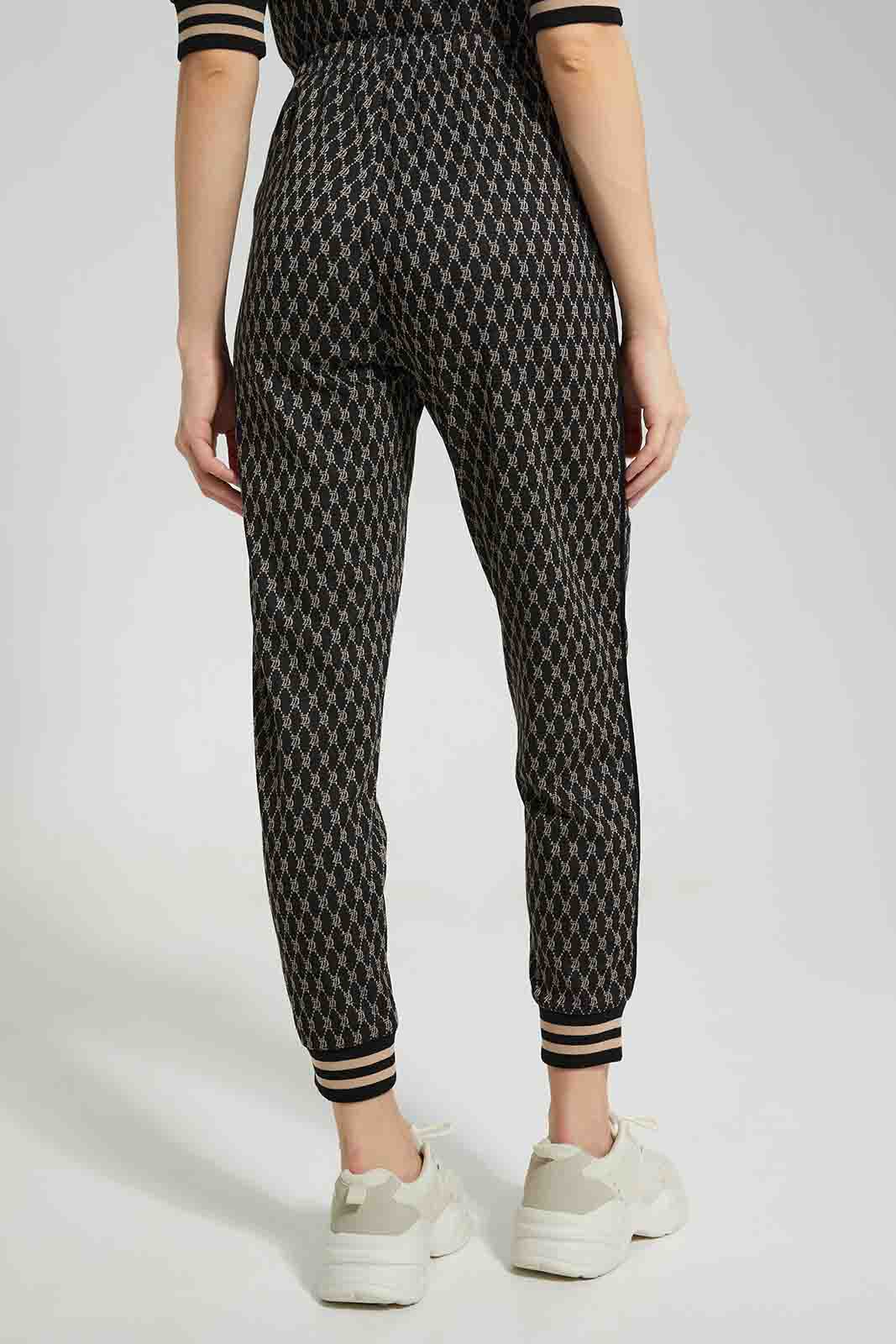 Redtag-Black-Jacquard-Jogger-Pants-Category:Trousers,-Colour:Black,-Deals:New-In,-Filter:Women's-Clothing,-LDC,-LDC-Trousers,-New-In-LDC-APL,-Non-Sale,-Section:Women,-W22B-Women's-