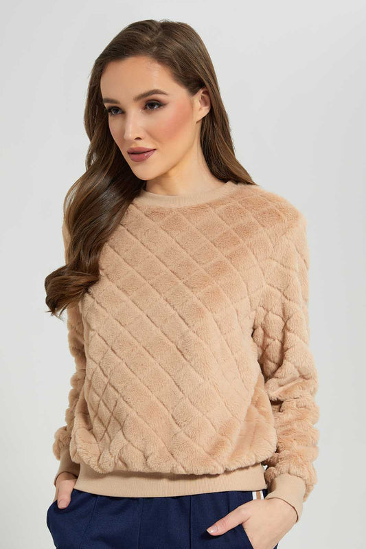 Redtag-Biege-jacquard-Pullover-Category:Sweatshirts,-Colour:Beige,-Deals:New-In,-Filter:Women's-Clothing,-LDC,-LDC-Sweatshirts,-New-In-LDC-APL,-Non-Sale,-Section:Women,-W22B-Women's-