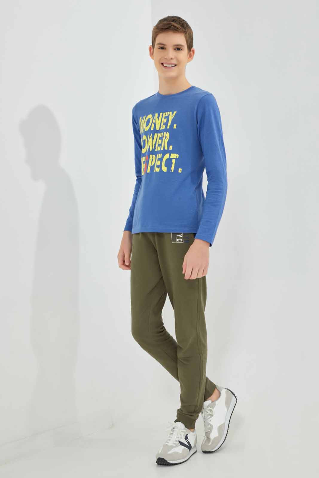 Redtag-Blue-Money-Power-Respect-T-shirt-BSR-T-Shirts,-Category:T-Shirts,-Colour:Blue,-Deals:New-In,-Filter:Senior-Boys-(8-to-14-Yrs),-New-In-BSR-APL,-Non-Sale,-Section:Boys-(0-to-14Yrs),-TBL,-W22B-Senior-Boys-9 to 14 Years