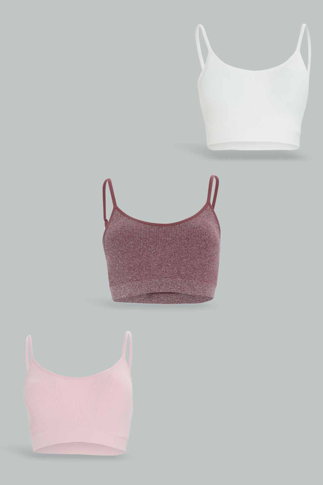 Redtag-Assorted-Comfort-Bra-3-Pack-(Pink,-White,-Maroon-Melange)-Category:Bras,-Colour:Assorted,-Deals:New-In,-Dept:Ladieswear,-Filter:Women's-Clothing,-New-In-Women-APL,-Non-Sale,-Section:Women,-W22B,-Women-Bras--