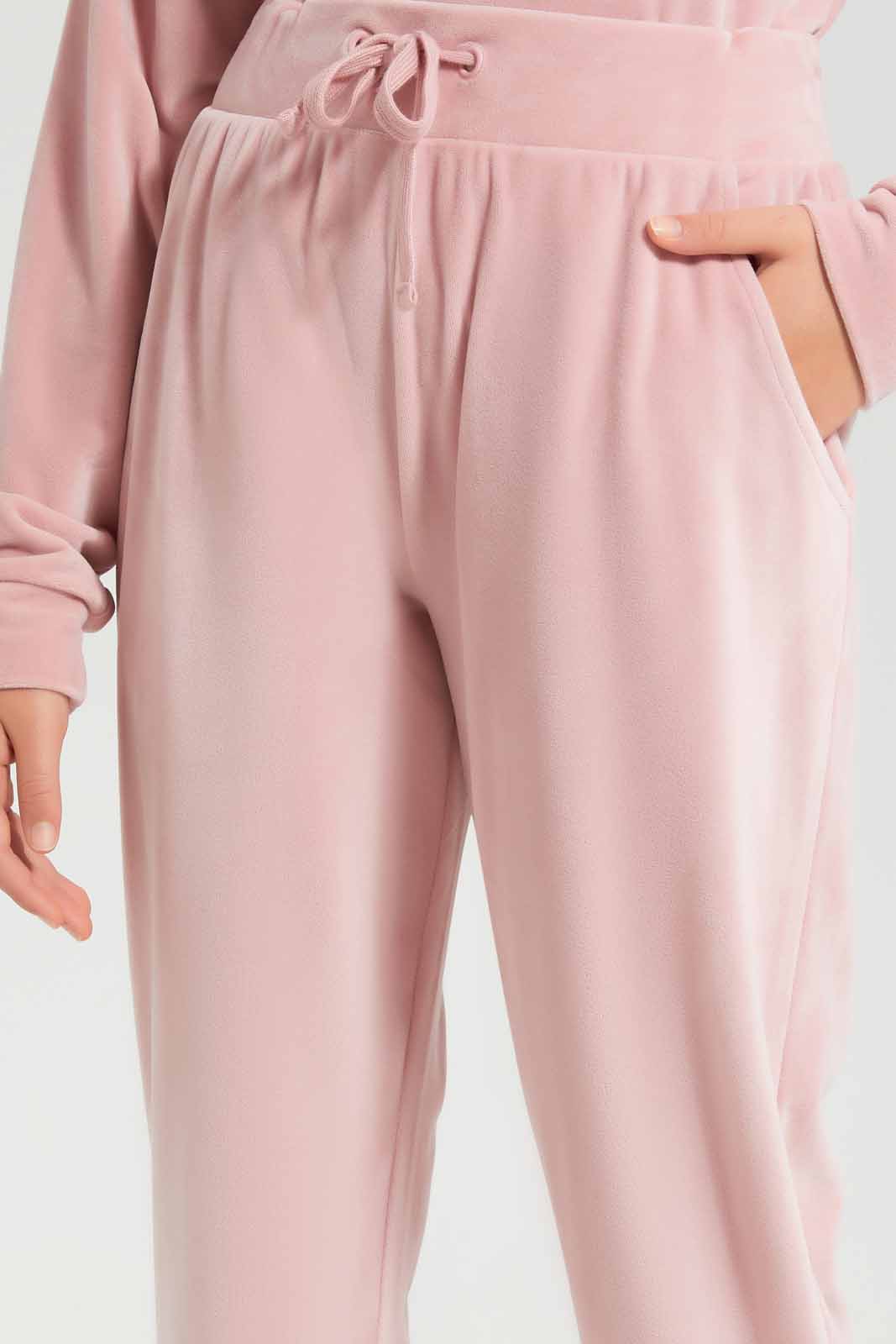 Redtag-Pink-Velour-Pants-Category:Joggers,-Colour:Apricot,-Deals:New-In,-Filter:Senior-Girls-(8-to-14-Yrs),-GSR-Joggers,-New-In-GSR-APL,-Non-Sale,-Section:Girls-(0-to-14Yrs),-TBL,-W22B-Senior-Girls-9 to 14 Years