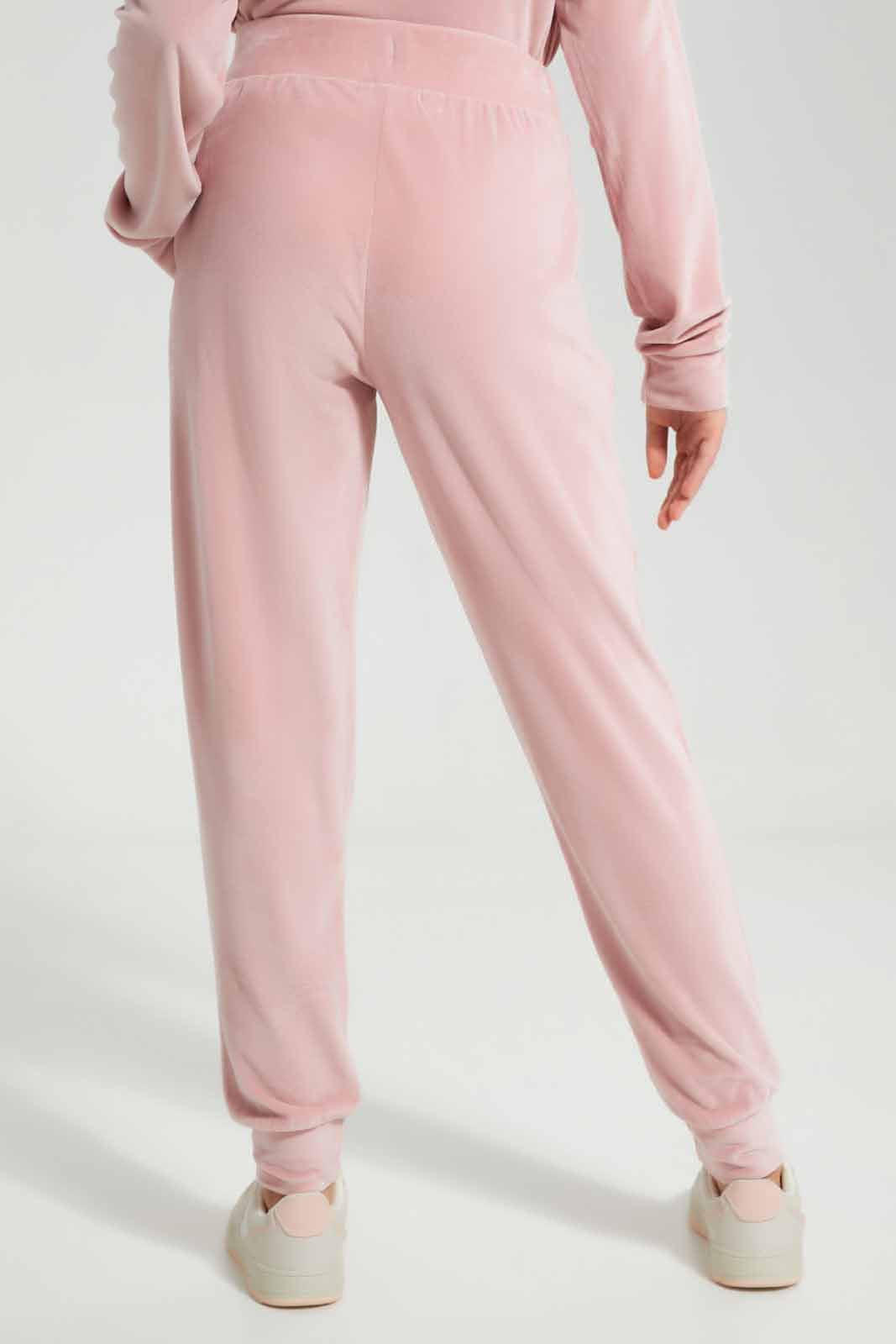 Redtag-Pink-Velour-Pants-Category:Joggers,-Colour:Apricot,-Deals:New-In,-Filter:Senior-Girls-(8-to-14-Yrs),-GSR-Joggers,-New-In-GSR-APL,-Non-Sale,-Section:Girls-(0-to-14Yrs),-TBL,-W22B-Senior-Girls-9 to 14 Years