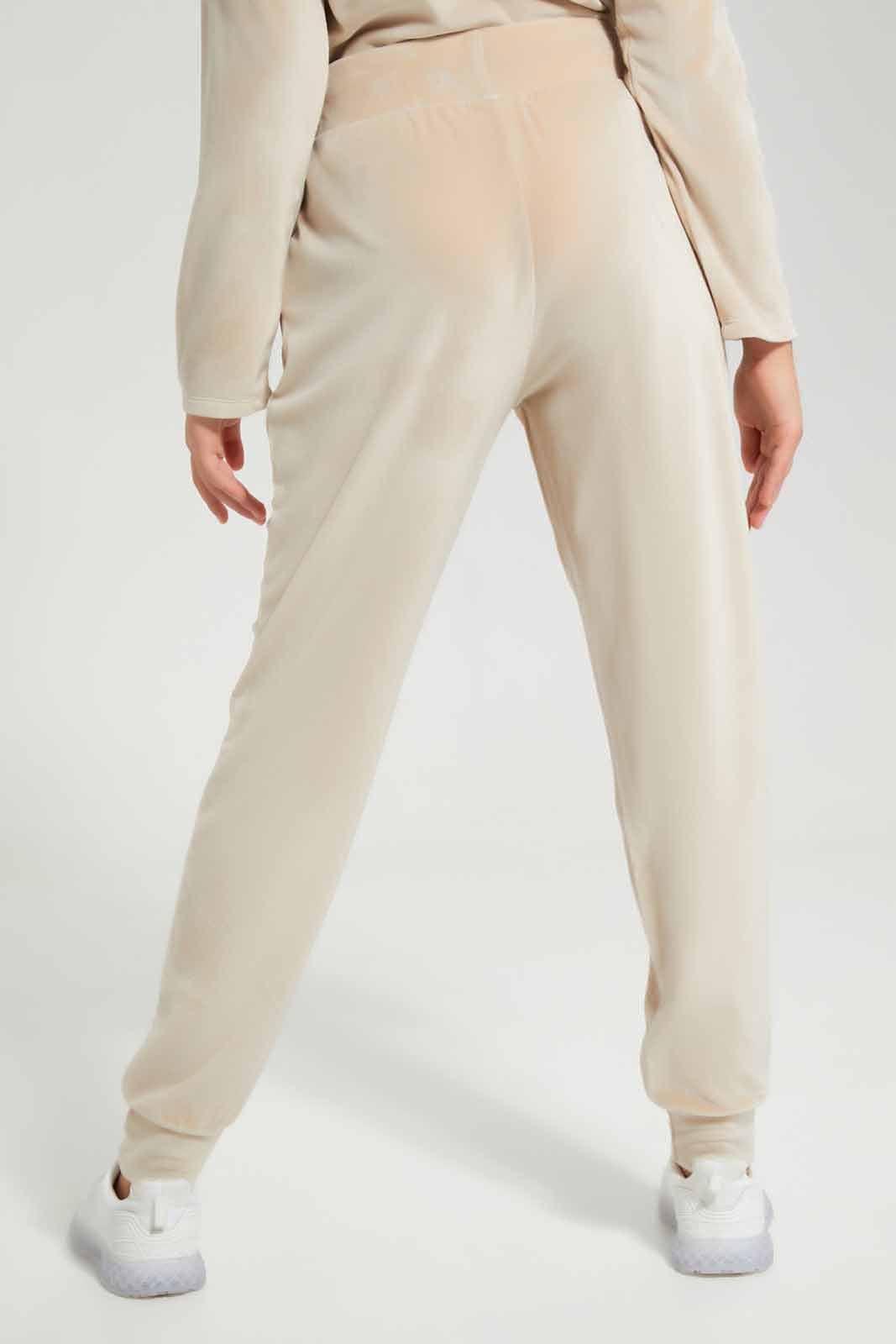 Redtag-Beige-Velour-Pants-Category:Joggers,-Colour:Beige,-Deals:New-In,-Filter:Senior-Girls-(8-to-14-Yrs),-GSR-Joggers,-New-In-GSR-APL,-Non-Sale,-Section:Girls-(0-to-14Yrs),-TBL,-W22B-Senior-Girls-9 to 14 Years