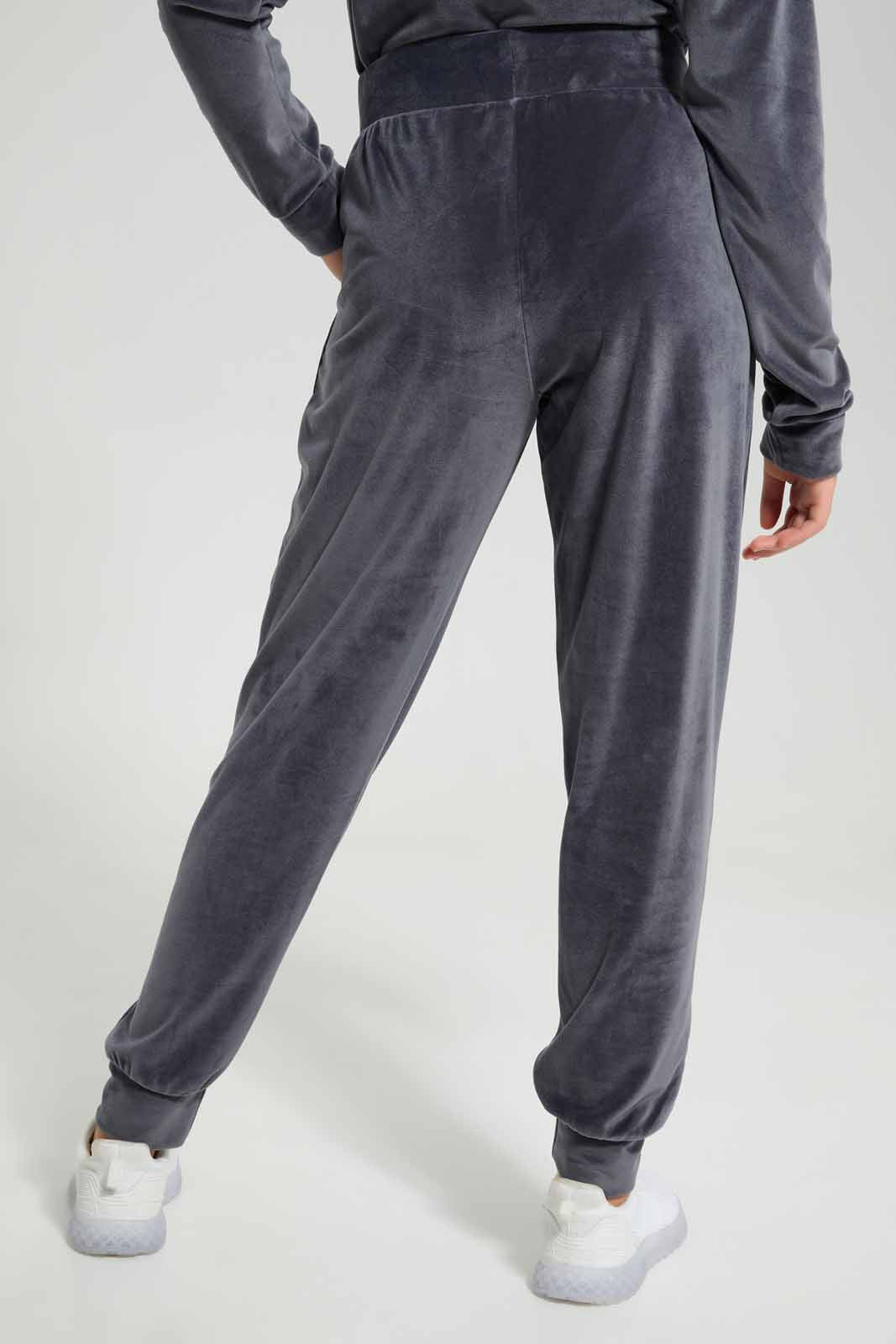 Redtag-Grey-Melange-Velour-Pants-Category:Joggers,-Colour:Grey,-Deals:New-In,-Filter:Senior-Girls-(8-to-14-Yrs),-GSR-Joggers,-New-In-GSR-APL,-Non-Sale,-Section:Girls-(0-to-14Yrs),-TBL,-W22B-Senior-Girls-9 to 14 Years