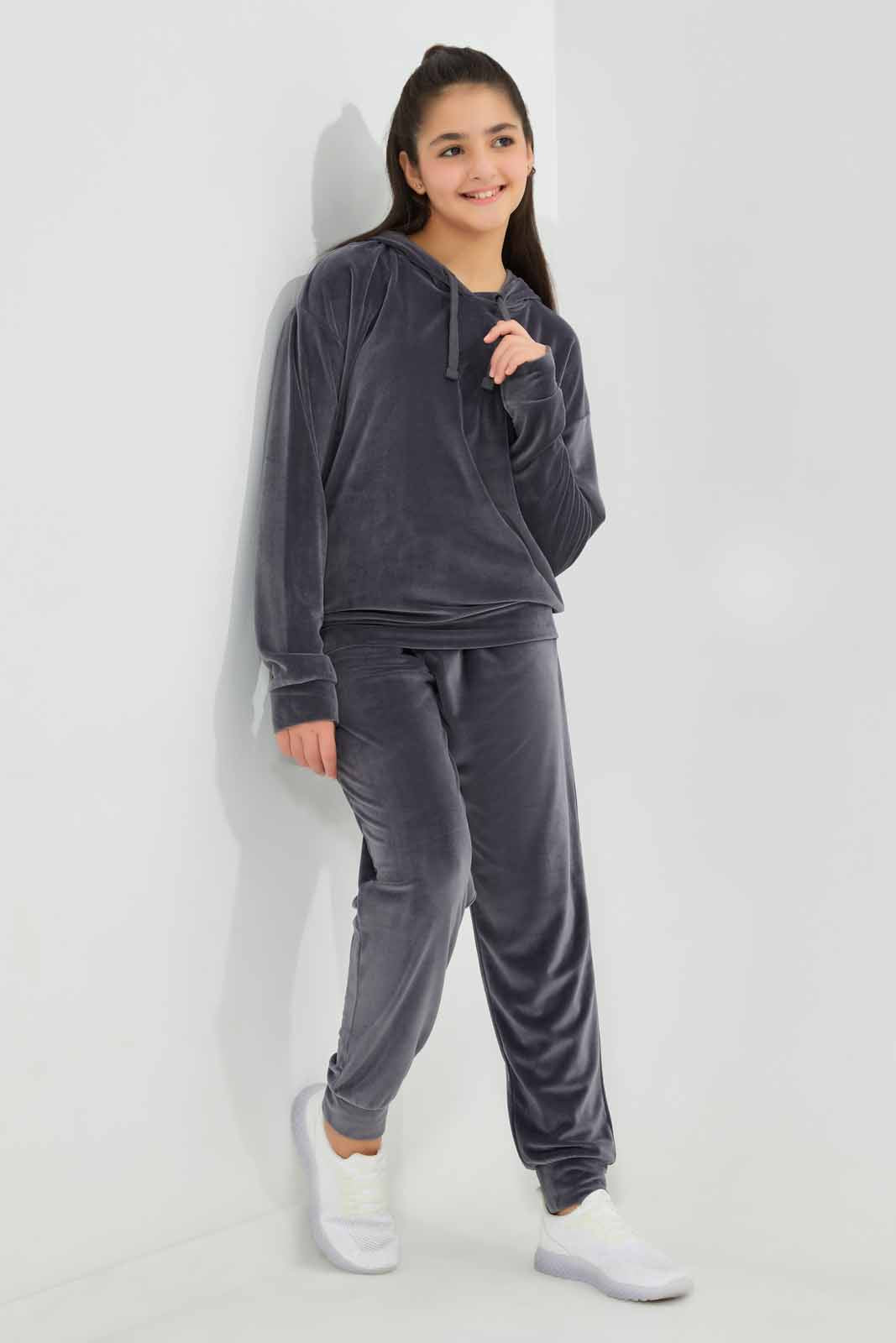 Redtag-Grey-Melange-Velour-Pants-Category:Joggers,-Colour:Grey,-Deals:New-In,-Filter:Senior-Girls-(8-to-14-Yrs),-GSR-Joggers,-New-In-GSR-APL,-Non-Sale,-Section:Girls-(0-to-14Yrs),-TBL,-W22B-Senior-Girls-9 to 14 Years