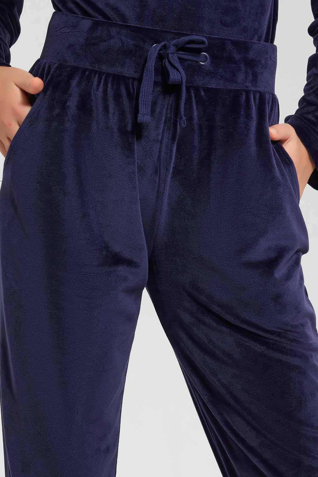 Redtag-Navy-Velour-Pants-Category:Joggers,-Colour:Navy,-Deals:New-In,-Filter:Senior-Girls-(8-to-14-Yrs),-GSR-Joggers,-New-In-GSR-APL,-Non-Sale,-Section:Girls-(0-to-14Yrs),-TBL,-W22B-Senior-Girls-9 to 14 Years
