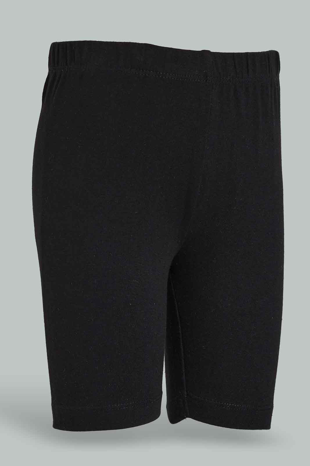 Redtag-2PK-Cycle-Short---Black-White-365,-Category:Leggings,-Colour:White,-Deals:New-In,-Dept:Girls,-Filter:Girls-(2-to-8-Yrs),-GIR-Leggings,-New-In-GIR-APL,-Non-Sale,-Section:Girls-(0-to-14Yrs)-Girls-2 to 8 Years