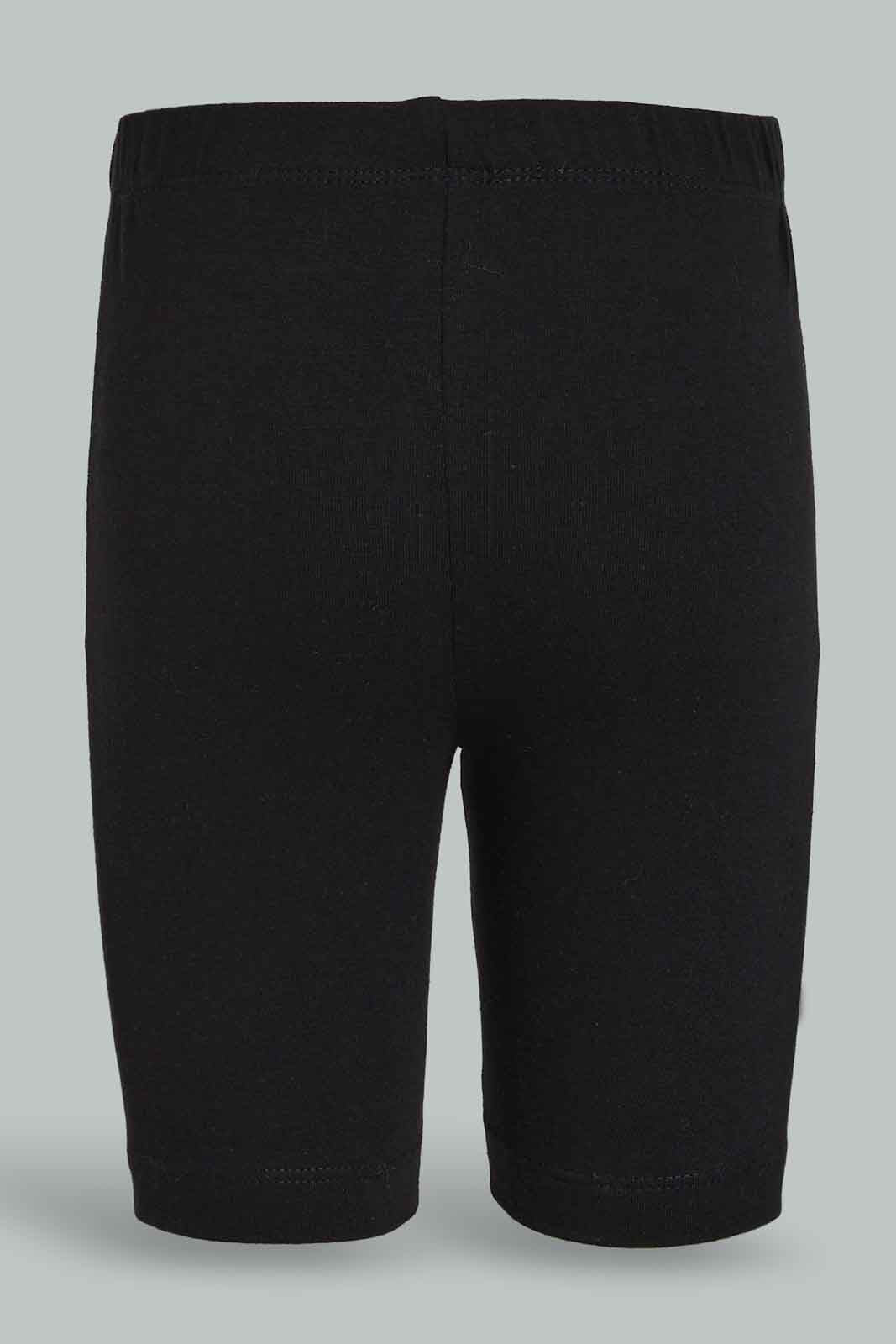Redtag-2PK-Cycle-Short---Black-White-365,-Category:Leggings,-Colour:White,-Deals:New-In,-Dept:Girls,-Filter:Girls-(2-to-8-Yrs),-GIR-Leggings,-New-In-GIR-APL,-Non-Sale,-Section:Girls-(0-to-14Yrs)-Girls-2 to 8 Years