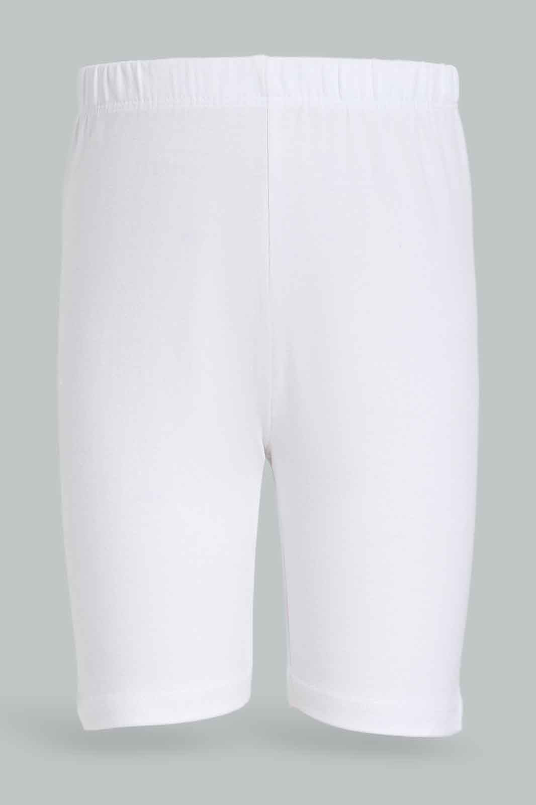 Redtag-2PK-Cycle-Short---Black-White-365,-Category:Leggings,-Colour:White,-Deals:New-In,-Dept:Girls,-Filter:Girls-(2-to-8-Yrs),-GIR-Leggings,-New-In-GIR-APL,-Non-Sale,-Section:Girls-(0-to-14Yrs)-Girls-2 to 8 Years