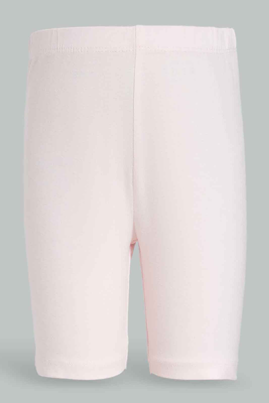 Redtag-2pk-Cycle-Short---Pink-&-Grey-Melange-365,-Category:Leggings,-Colour:Apricot,-Deals:New-In,-Dept:Girls,-Filter:Girls-(2-to-8-Yrs),-GIR-Leggings,-New-In-GIR-APL,-Non-Sale,-Section:Girls-(0-to-14Yrs)-Girls-2 to 8 Years