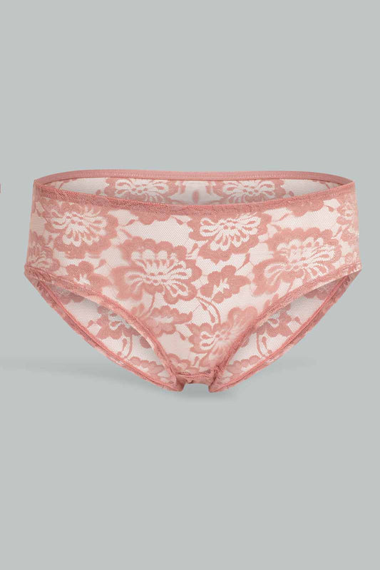 Redtag-Full-Lace-Boyleg-Brief-Category:Briefs,-Colour:Apricot,-Deals:New-In,-Filter:Women's-Clothing,-New-In-Women-APL,-Non-Sale,-Section:Women,-TBL,-W22B,-Women-Briefs--