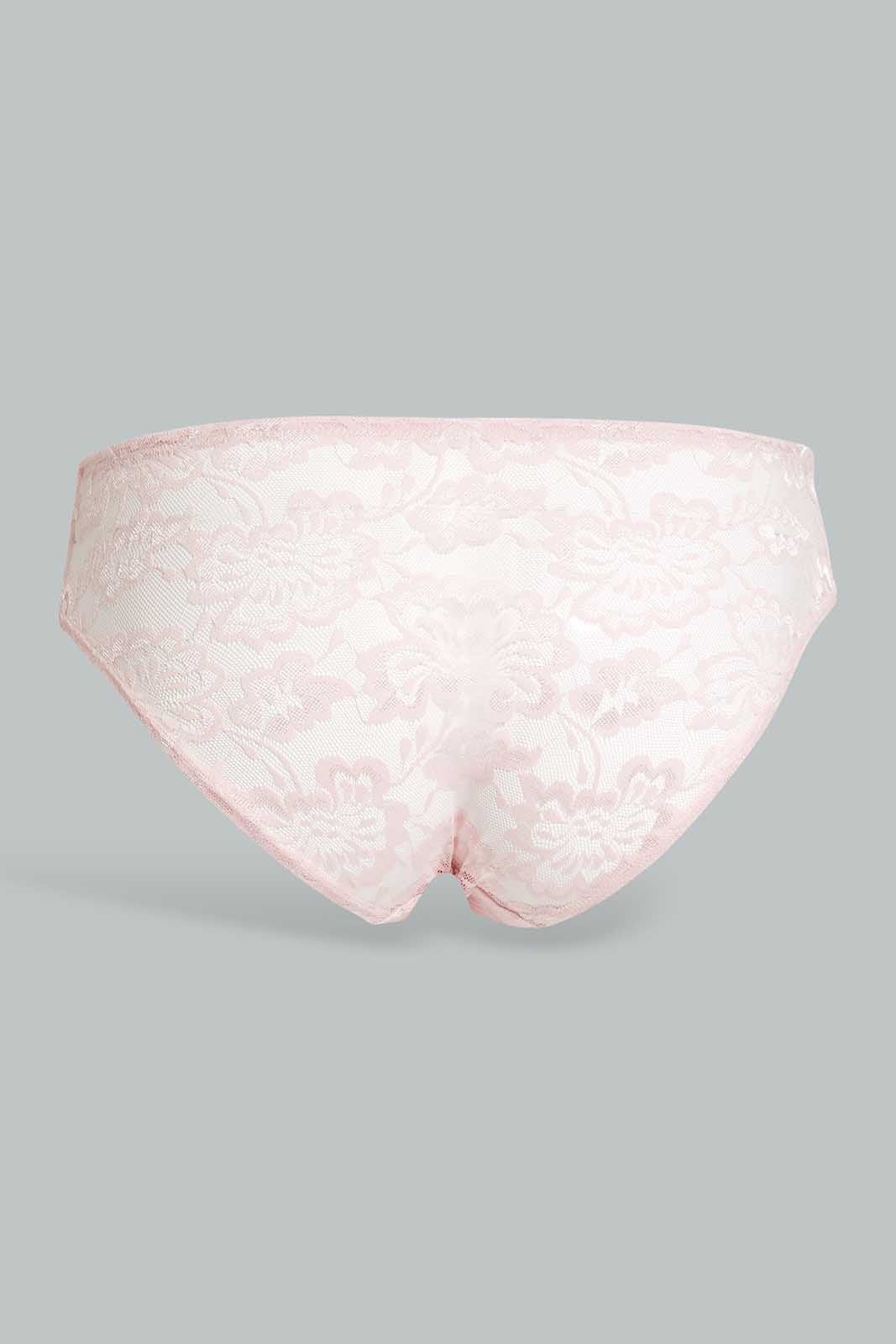 Redtag-Full-Lace-Bikini-Brief-Category:Briefs,-Colour:Apricot,-Deals:New-In,-Filter:Women's-Clothing,-New-In-Women-APL,-Non-Sale,-Section:Women,-TBL,-W22B,-Women-Briefs--