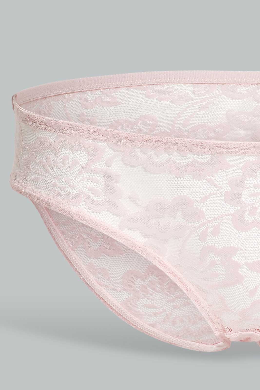 Redtag-Full-Lace-Bikini-Brief-Category:Briefs,-Colour:Apricot,-Deals:New-In,-Filter:Women's-Clothing,-New-In-Women-APL,-Non-Sale,-Section:Women,-TBL,-W22B,-Women-Briefs--