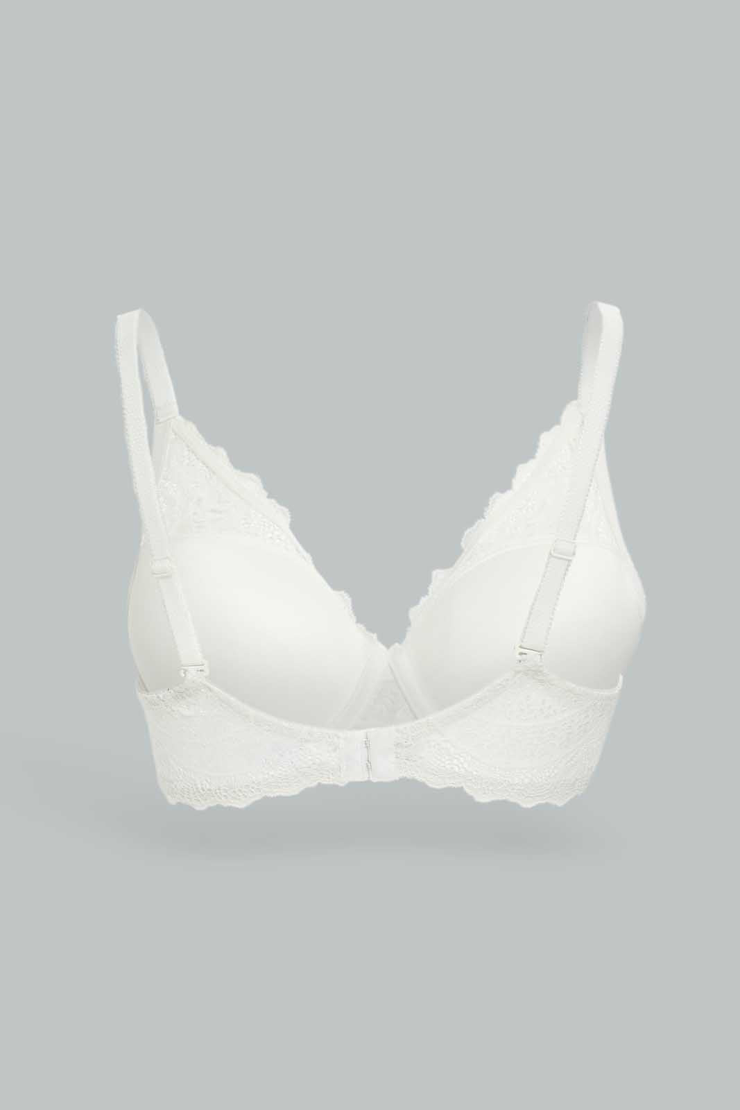 Redtag-White-Single-Pack-Plunge-Bra-Category:Bras,-Colour:White,-Deals:New-In,-Dept:Ladieswear,-Filter:Women's-Clothing,-New-In-Women-APL,-Non-Sale,-Section:Women,-W22B,-Women-Bras--