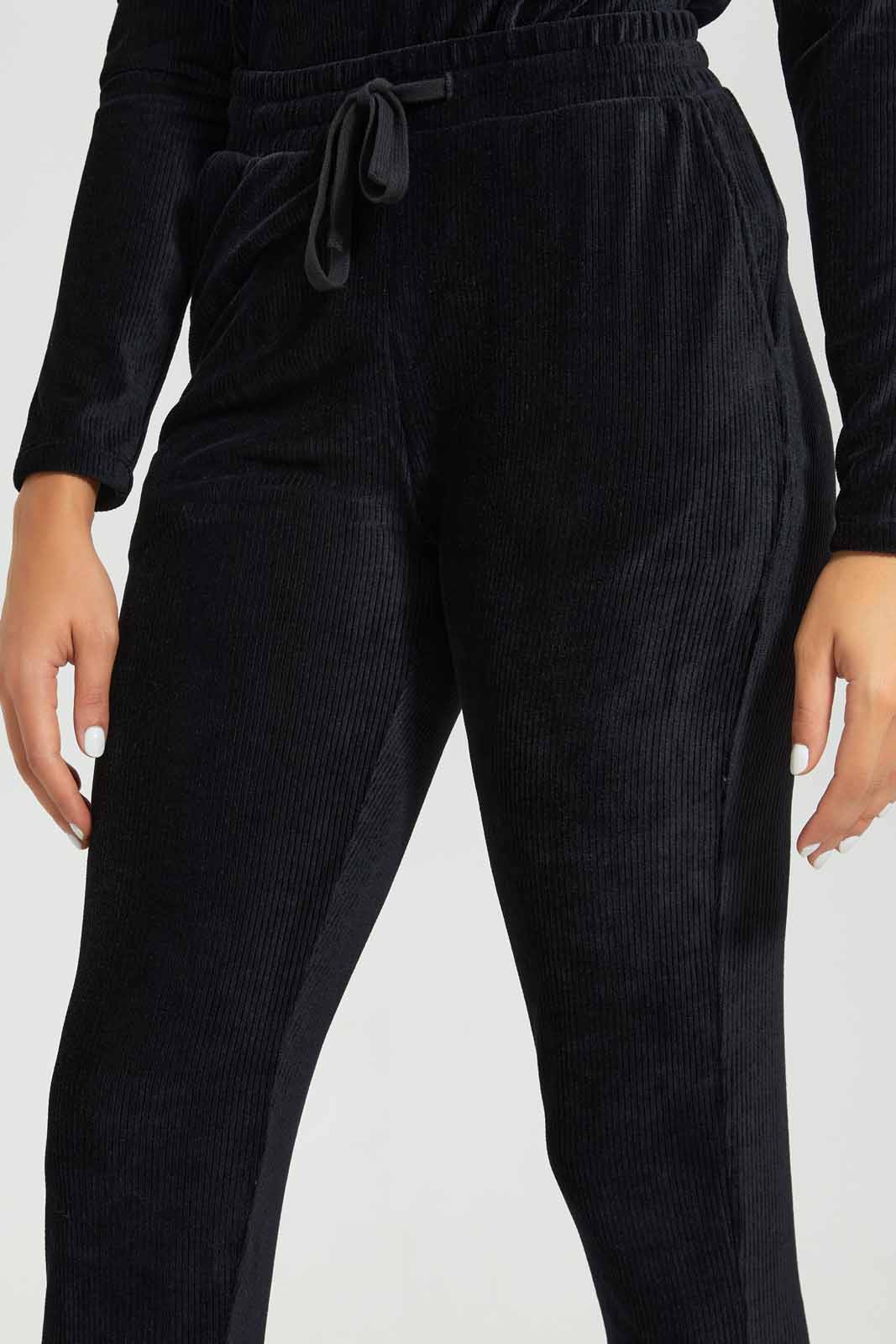 Redtag-Black-Active-Velour-Jogger-Category:Joggers,-Colour:Black,-Deals:New-In,-Filter:Women's-Clothing,-New-In-Women-APL,-Non-Sale,-Section:Women,-TBL,-W22A,-Women-Joggers-Women's-