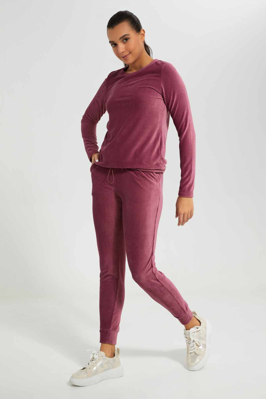 Redtag-Pale-Pink-Active-Velour-Jogger-Category:Joggers,-Colour:Apricot,-Deals:New-In,-Filter:Women's-Clothing,-New-In-Women-APL,-Non-Sale,-Section:Women,-TBL,-W22A,-Women-Joggers-Women's-