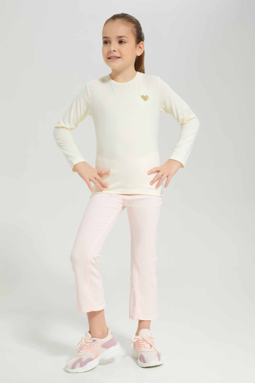 Redtag-Blue-Bootcut-Jeans-Category:Jeans,-Colour:Apricot,-Deals:New-In,-Dept:Girls,-Filter:Girls-(2-to-8-Yrs),-GIR-Jeans,-New-In-GIR-APL,-Non-Sale,-Section:Girls-(0-to-14Yrs),-W22A-Girls-2 to 8 Years