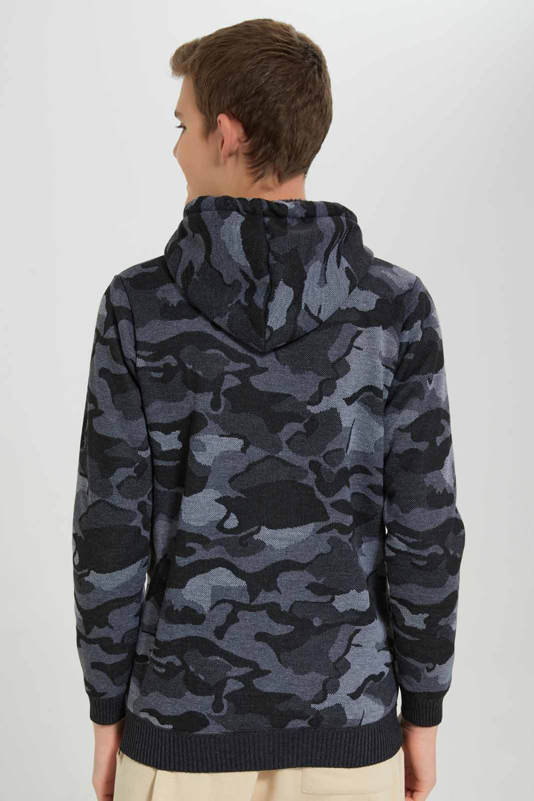 Redtag-Grey-Mel-EHW-Camo-Cardigan-BSR-Cardigans,-Category:Cardigans,-Colour:Grey,-Deals:New-In,-EHW,-Filter:Senior-Boys-(8-to-14-Yrs),-New-In-BSR-APL,-Non-Sale,-Section:Boys-(0-to-14Yrs),-W22B-Senior-Boys-9 to 14 Years