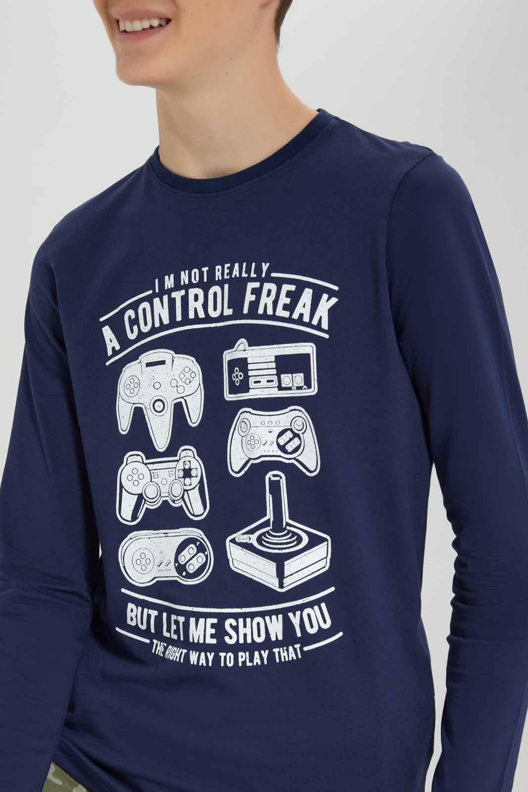 Senior Boys Navy Controller T-shirt