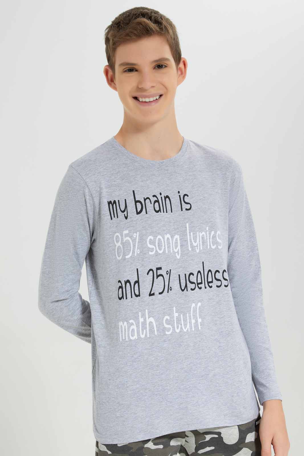 Redtag-Grey-Mel-Song-Lyrics-And-Maths-Tee-BSR-T-Shirts,-Category:T-Shirts,-Colour:Grey,-Deals:New-In,-Filter:Senior-Boys-(8-to-14-Yrs),-New-In-BSR-APL,-Non-Sale,-Section:Boys-(0-to-14Yrs),-TBL,-W22B-Senior-Boys-9 to 14 Years