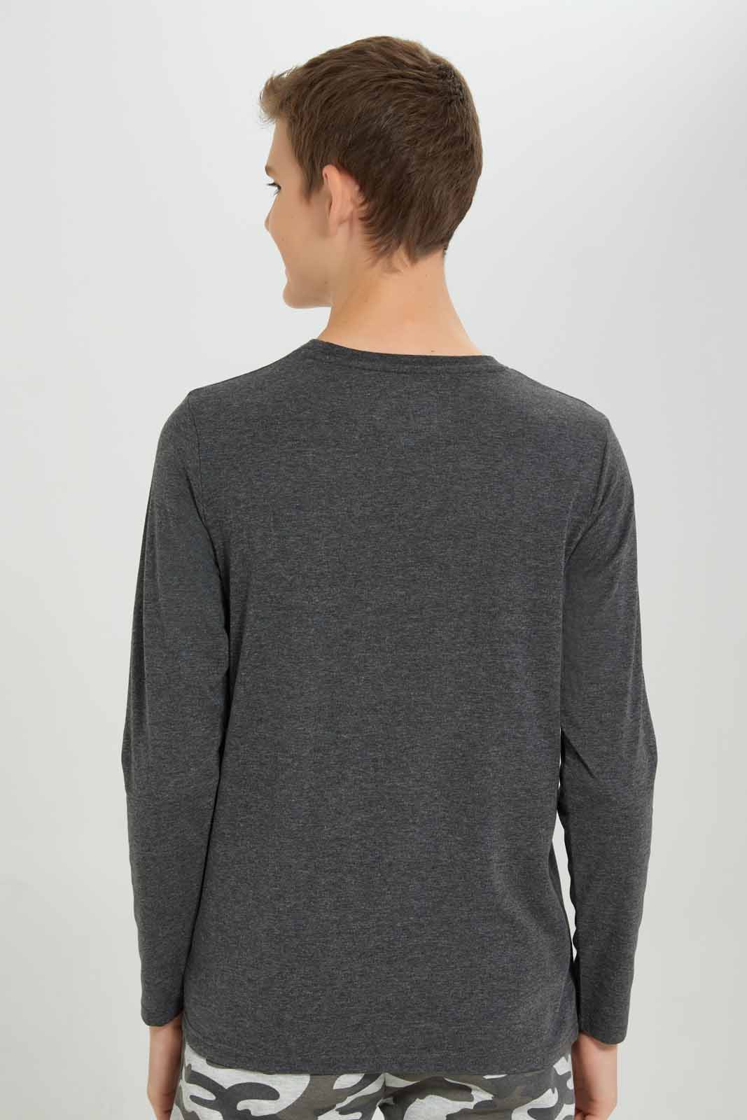 Redtag-Charcoal-Level-Complete-Graphic-Tee-BSR-T-Shirts,-Category:T-Shirts,-Colour:Charcoal,-Deals:New-In,-Filter:Senior-Boys-(8-to-14-Yrs),-New-In-BSR-APL,-Non-Sale,-Section:Boys-(0-to-14Yrs),-TBL,-W22B-Senior-Boys-9 to 14 Years