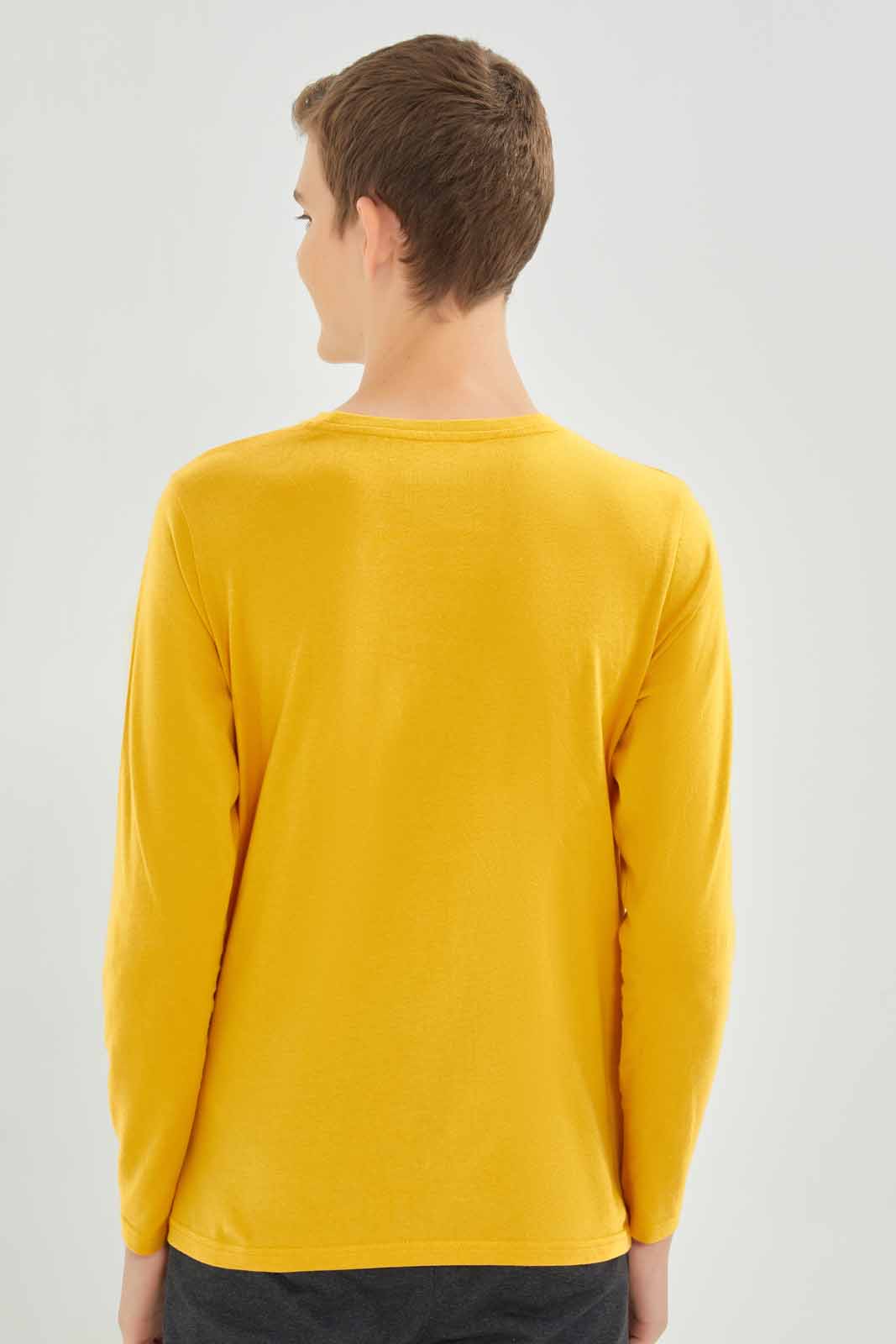 Redtag-Mustard-Tiger-Graphic-Tee-BSR-T-Shirts,-Category:T-Shirts,-Colour:Mustard,-Deals:New-In,-Filter:Senior-Boys-(8-to-14-Yrs),-New-In-BSR-APL,-Non-Sale,-Section:Boys-(0-to-14Yrs),-TBL,-W22B-Senior-Boys-9 to 14 Years