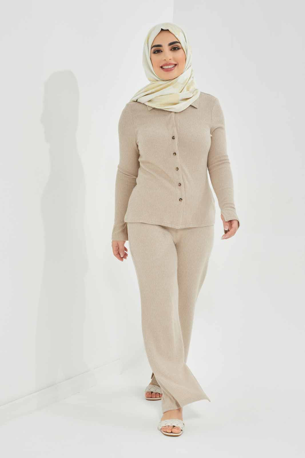 Redtag-Tan-Ribbed-Knitted-Top-Category:Tops,-Colour:Tan,-Deals:New-In,-Filter:Women's-Clothing,-LMC,-Modest,-New-In-Women-APL,-Non-Sale,-Section:Women,-W22B,-Women-Tops--