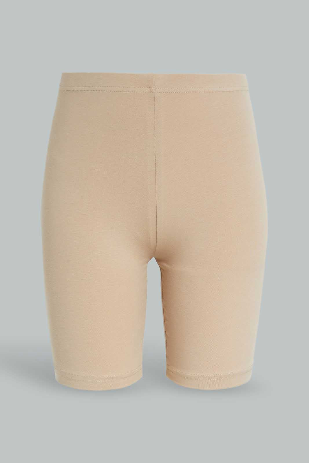 Redtag-White-/-Beige-2Pcs-Pack-Cycling-Leggings-Category:Leggings,-Colour:Assorted,-Deals:New-In,-Dept:Girls,-ESS,-Filter:Senior-Girls-(8-to-14-Yrs),-GSR-Leggings,-New-In-GSR-APL,-Non-Sale,-Section:Girls-(0-to-14Yrs),-W22B-Senior-Girls-9 to 14 Years